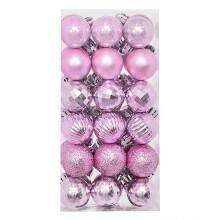 Xinwanna Christmas Balls Pink Shatterproof 36 pcs 3 cm