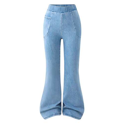 High Waisted Bootcut Denim Pants Stretchy Flare Elastic