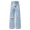 Light Blue Distressed Wide Leg Jeans for Women - Stretch 1