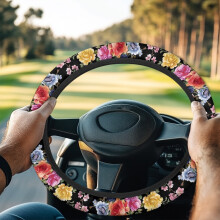 Wild Flower Golf Cart Steering Wheel Cover Compatible with