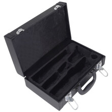 Leather Clarinet Case Black Simple Elegant 14.5x8x3.5 Inches