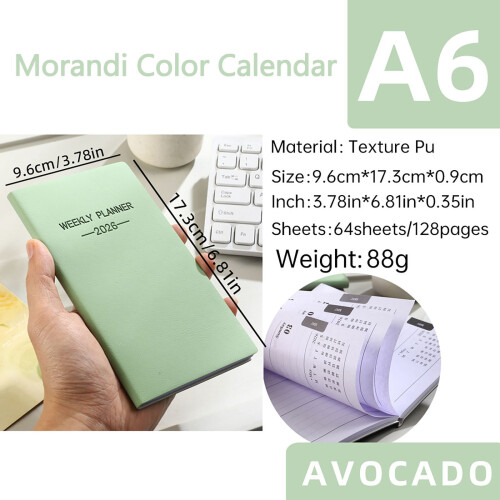 A6 Mini Notebook Planner 128 Pages 173x96mm