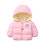 Kids Hooded Puffer Jacket Bear Print Front Zip Lightweight 6
