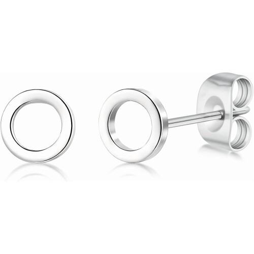 5mm Triangle Lightning Cross Hollow Circle Stud Earrings