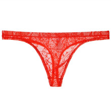 Men's lace thong underwear low waist red 2XL