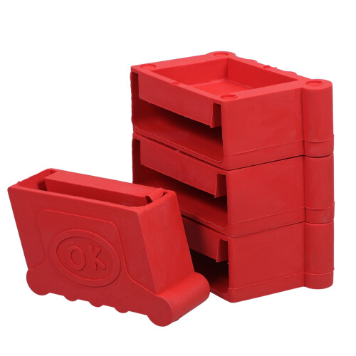 Rubber Ladder Feet Caps Red 4 Pcs
