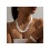 White Beads Necklace Set Hypoallergenic Adjustable 3 PCS 2