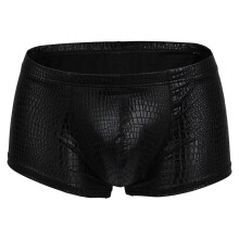 Men's Briefs Polyester Low Waist Underpants Black