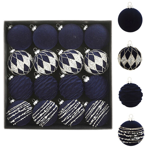 Flocked Christmas Balls Brown Plastic 16 Pack 2.36 Inch 1