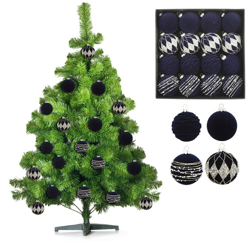 Flocked Christmas Balls Brown Plastic 16 Pack 2.36 Inch 2