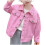 Pink Denim Jacket for Kids Collared Long Sleeve Western 1