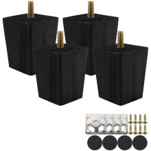 Wooden Sofa Legs Set of 4 Solid Wood 6 cm Height M8 Bolt