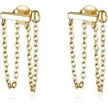 Sterling Silver Bar Tassel Drop Earrings for Women