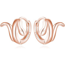 Sterling Silver Snake Huggie Earrings for Women
