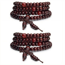 Sandalwood Buddhist Prayer Bracelet 108 Beads 8mm Black