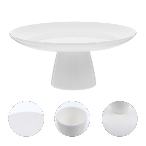 RENACLIPY White Ceramic Cake Plate Kitchen Dessert Stand 1