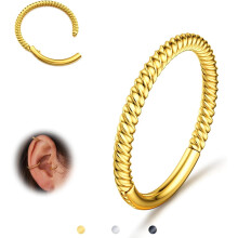 Hinged Nose Rings Hoops 316L Surgical Steel Twisted