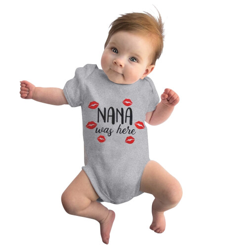 Baby Boys Short Sleeve Bodysuits Gray Size 90 1