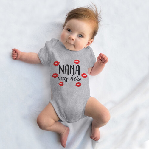 Baby Boys Short Sleeve Bodysuits Gray Size 90 2