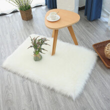 Shaggy Rug White 16 x 24 Inch Soft Non-Slip Floor Mat