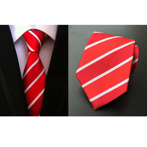 Men's Stripe Wide Jacquard Necktie 1