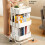 3-Tier Black Metal Utility Cart with Locking Wheels 1