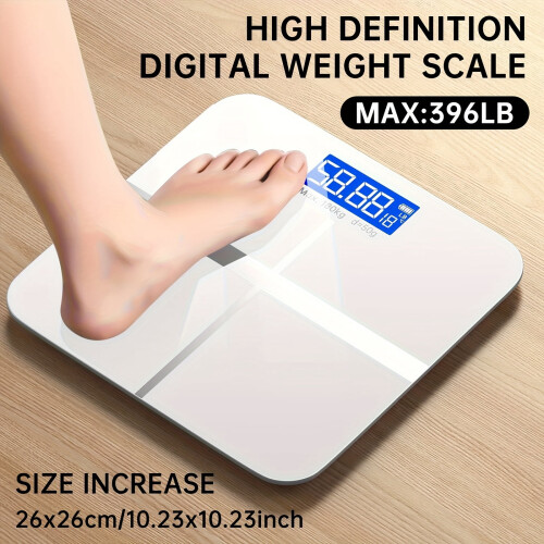 Digital Bathroom Scale 396 lbs LCD KG/LB Switch Temp