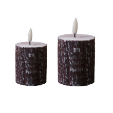 LED Artificial Bark Candle Set 2-Pack Battery Operated