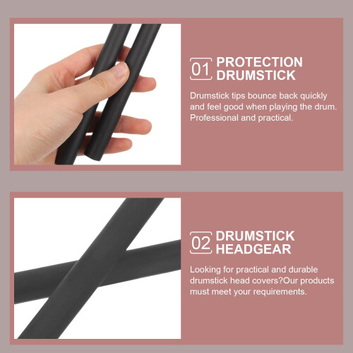 Black Drumstick Caps for Silent Practice and Performance 2 1