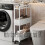 Narrow Rolling Storage Cabinet Plastic Black White Matte 1