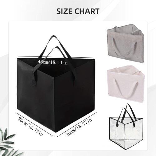 Foldable Clear Storage Bags with Handles 6-Pack 2