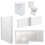 NES Home 1800mm LH L Shaped Bath, Front Panel, Screen With 550mm Vanity & Toilet 6