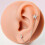Silver Zircon Flower Stud Earrings 6
