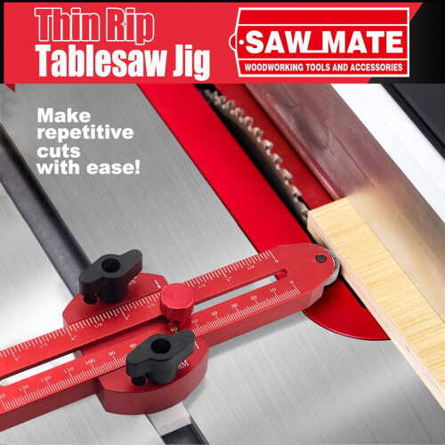 Extended Thin Rip Jig for Table Saw, 1-Piece 1
