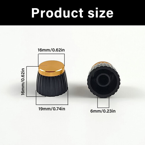 Guitar Volume Control Knobs Aluminum Potentiometer Caps 2PCS 2