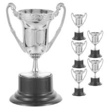 Mini Silver Trophies for Kids Home Decor 6 pcs 8.2x5x4.5 in