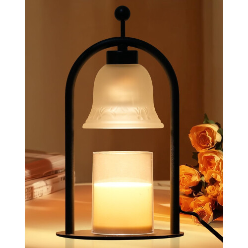 Dimmable Candle Warmer Lamp Vintage Black with Timer