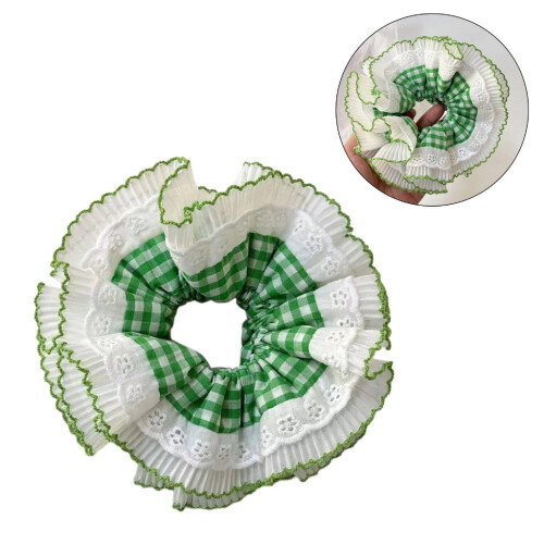 Vintage lace hair scrunchie thick oversized updo ponytail 1