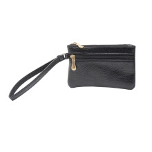 PU Coin Storage Bag Double Zipper Slim Wallet for Women