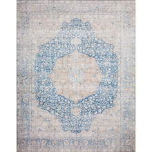 Layla Oriental Distressed Area Rug Blue Tangerine