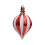 Christmas Candy Ball Ornament Plastic Red White Striped 6pcs 6