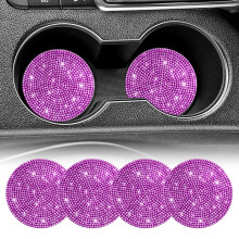 Car Cup Holder Coaster Set Pink 4 Pack