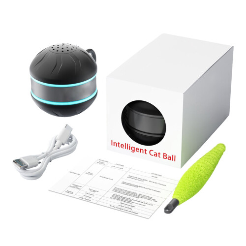 Interactive Cat Toy Auto-Rolling Ball 2.0 Black 2-Speed USB 1