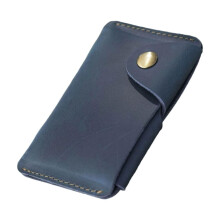 Retro card case wallet with snap closure