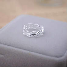 925 Silver Flower Animal Cross Ring Women Hollow Leaves