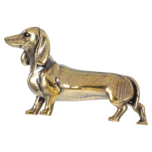 Brass Mini Dachshund Statue Decor 1 Piece