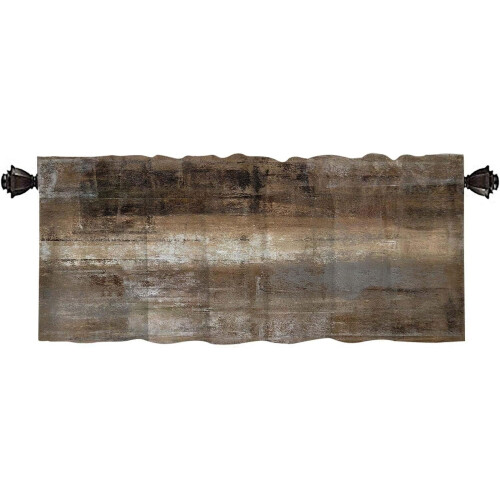 Abstract Brown Tier Curtains for Windows 3-Pack 1