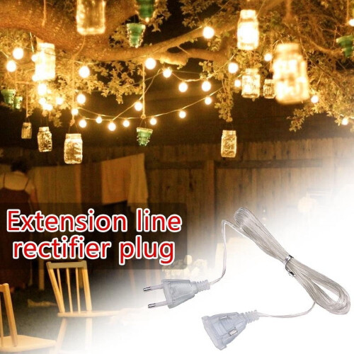 Transparent Christmas Lights Extension Cord 10ft 220V 2-Core 2