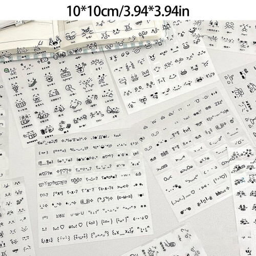 Cartoon Stickers Clear Emoticon Decals 10 Sheets 2