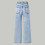 Light Blue Distressed Wide Leg Jeans for Women - Stretch 6